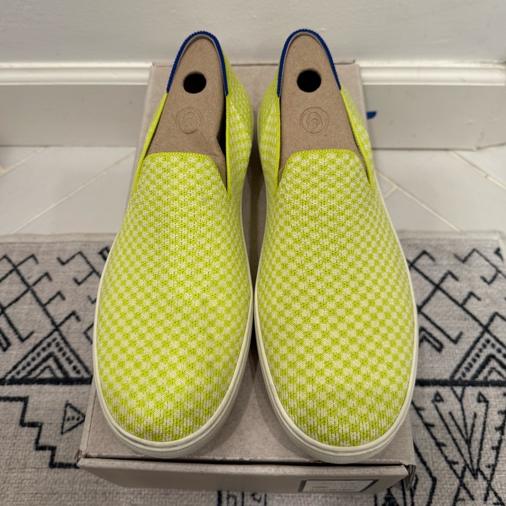 Rothy’s Slip on Sneakers in Electric Check, size 9.5